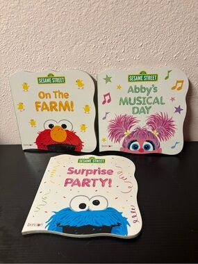 Sesame Street Board Book Set Cookie Monster Elmo Abby NWOT Kids Books